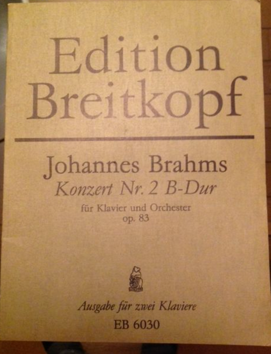 Johannes Brahms : Konzert n°2 B-Dur fur Klavier et orchestre opus 83 réduction piano