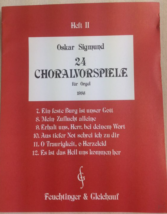 Sigmund Oskar 24 Choralvorspiele für Orgel partition pour orgue