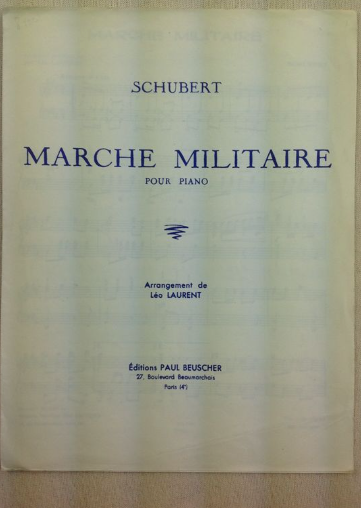 Schubert Franz Marche militaire, partition pour piano- 3000 partitions, livres et vinyles d'occasion  en vente sur notre site internet gastonmusicclub.fr Gaston Music Store