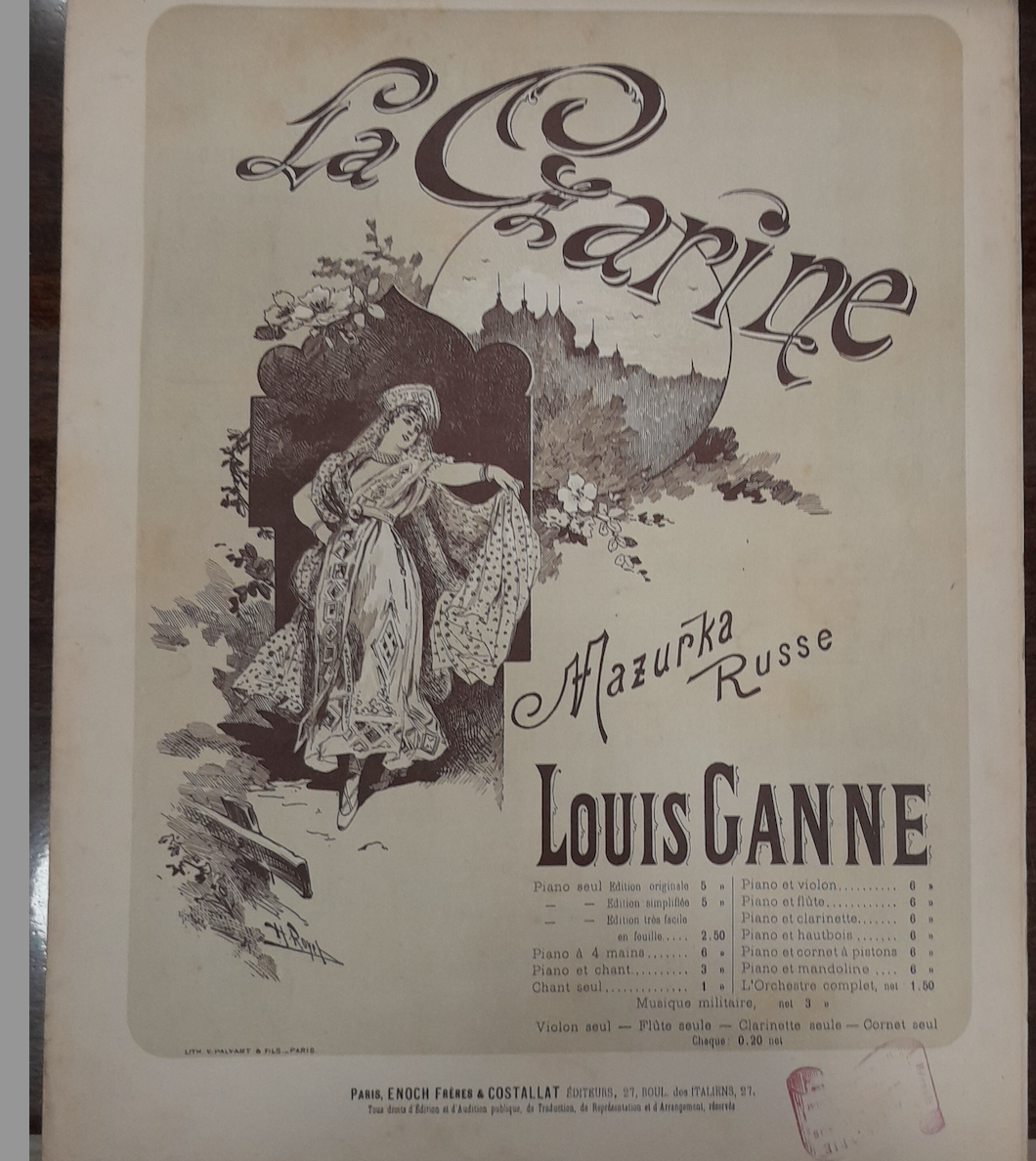 Louis Ganne La Czarine, mazurka russe partition piano- 3000 partitions, livres et vinyles d'occasion  en vente sur notre site internet gastonmusicclub.fr Gaston Music Store