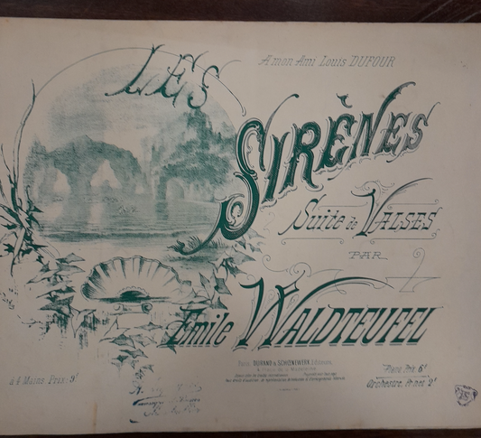 Emile Waldteufel Les sirènes, suite de valses partition pour piano à 4 mains- 3000 partitions, livres et vinyles d'occasion  en vente sur notre site internet gastonmusicclub.fr Gaston Music Store