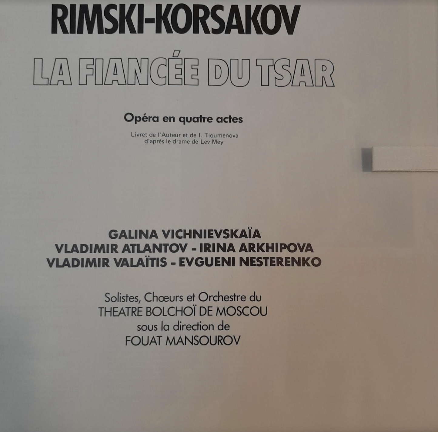 Vinyle Rimsky-Korsakov La fiancée du Tsar (3 disques + livret)