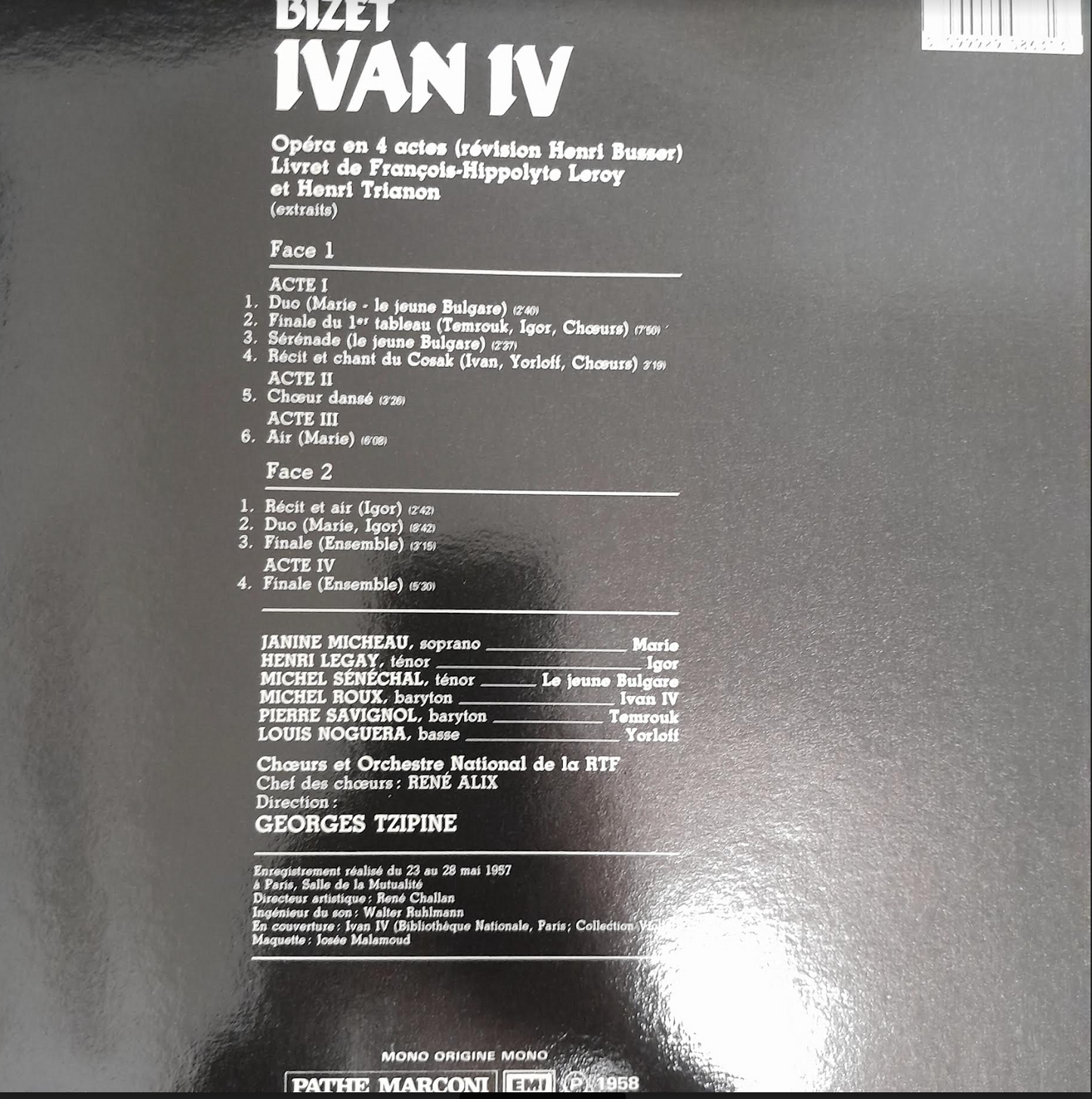 Vinyle Georges Bizet Ivan IV, extraits