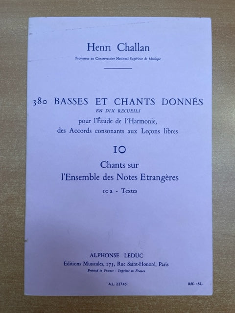 Henri Challan 382 basses et chants donnés vol 10A - Textes 3000 partitions, livres et vinyles d'occasion  en vente sur notre site internet gastonmusicclub.fr Gaston Music Store