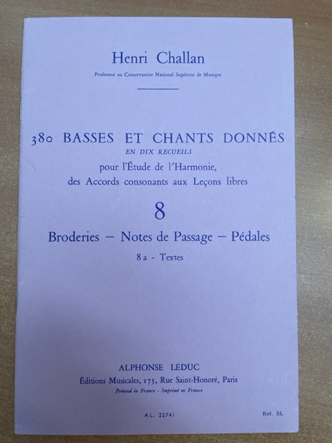 Henri Challan 380 basses et chants donnés vol 8A - Textes 3000 partitions, livres et vinyles d'occasion  en vente sur notre site internet gastonmusicclub.fr Gaston Music Store