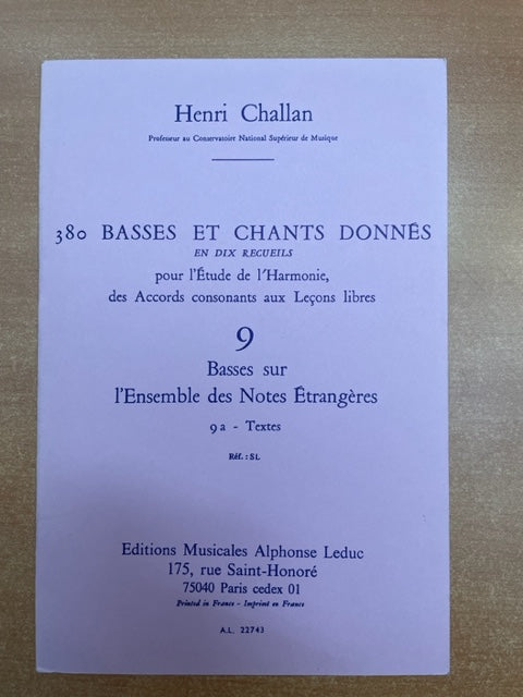 Henri Challan 381 basses et chants donnés vol 9A - Textes 3000 partitions, livres et vinyles d'occasion  en vente sur notre site internet gastonmusicclub.fr Gaston Music Store