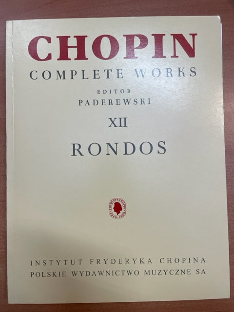 Frédéric Chopin Complete works volume XII: Rondos pour 2 pianos- 3000 partitions, livres et vinyles d'occasion  en vente sur notre site internet gastonmusicclub.fr Gaston Music Store