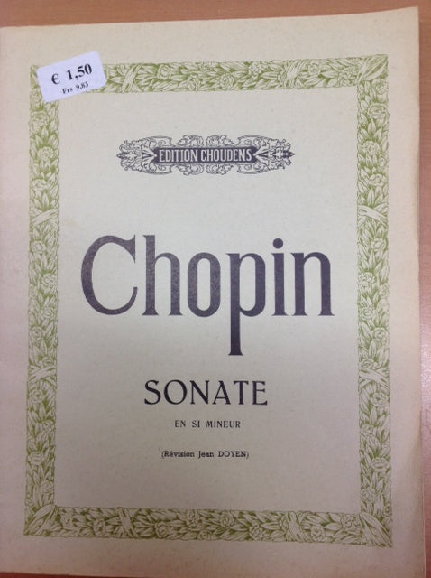 Partition Chopin Sonate en si mineur pour piano