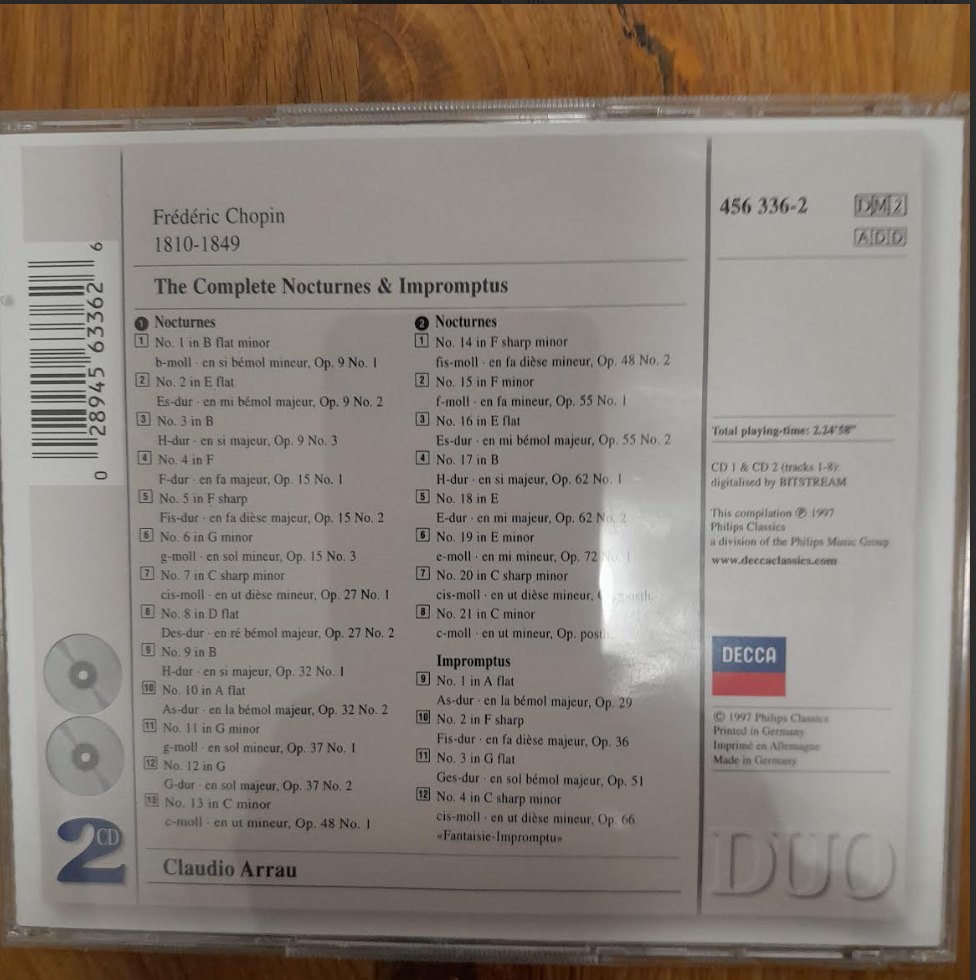 Coffret Frédéric Chopin The complete Nocturnes et Impromptus (2 CD)