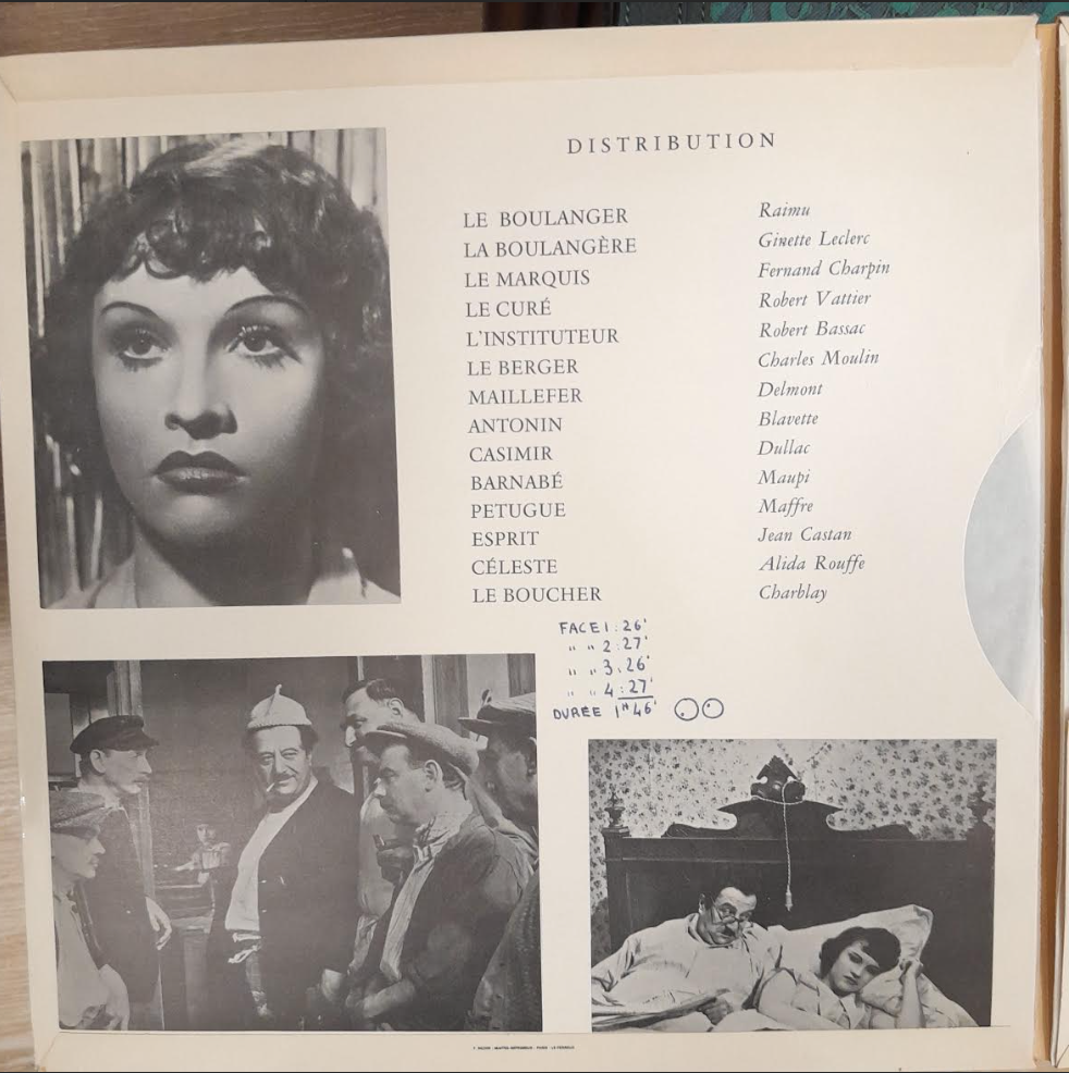 Coffret Vinyle Marcel Pagnol La femme du boulanger 2 disques