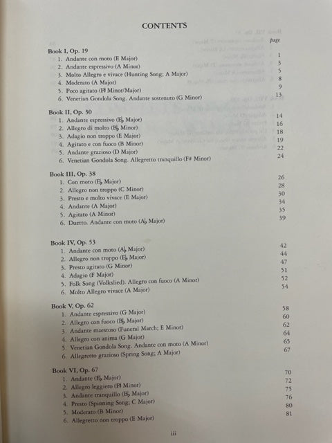 Mendelssohn Complete songs without words pour piano - 3000 partitions, livres et vinyles d'occasion en vente sur notre site internet gastonmusicclub.fr Gaston Music Store