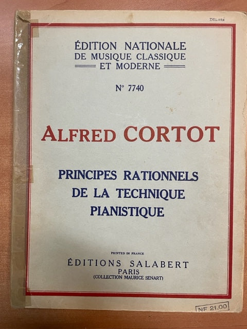 Alfred Cortot Principes rationnels de la technique pianistique