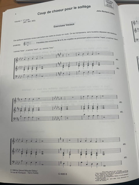 Coup de choeur pour le solfège volume 1  John-Richard Lowry