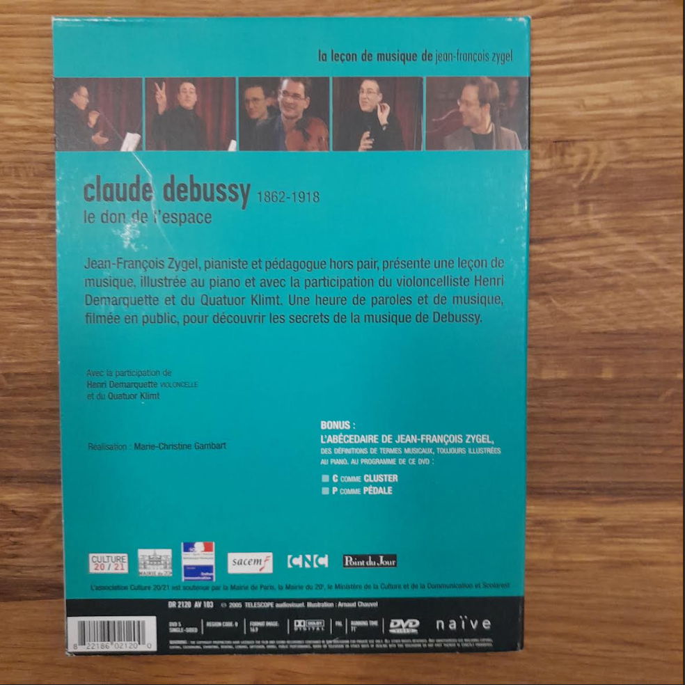 DVD La leçon de musique de Jean-François Zygel : Debussy
