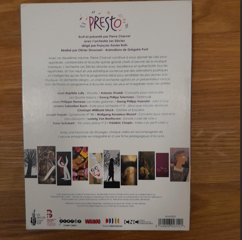 DVD Presto volume 2: La musique classique à l'usage des enfants et des parents