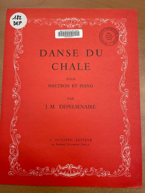 Depelsenaire Danse du chale pour hautbois et piano-3000 partitions, livres et vinyles d'occasion en vente sur notre site internet gastonmusicclub.fr Gaston Music Store