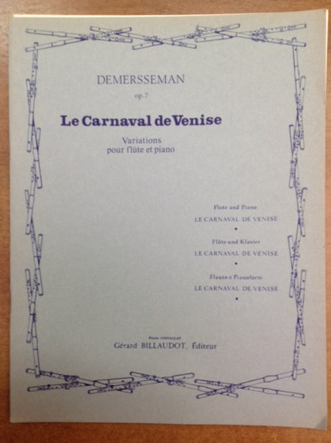 Jules Demersseman Introduction et variations sur Le Carnaval de Venise opus 7 pour flute et piano