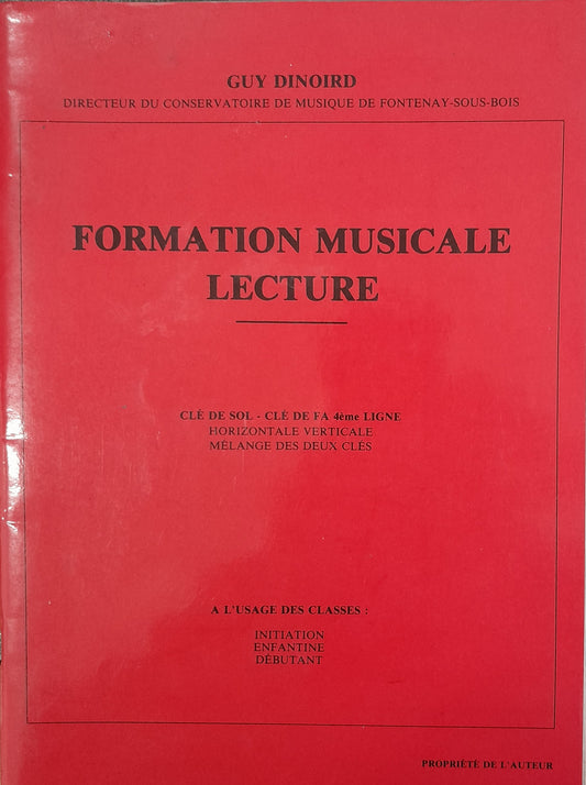 Guy Dinoird Formation musicale :  Lecture Clé de sol - clé de fa 4e-3000 partitions, livres et vinyles d'occasion en vente sur notre site internet gastonmusicclub.fr Gaston Music Store