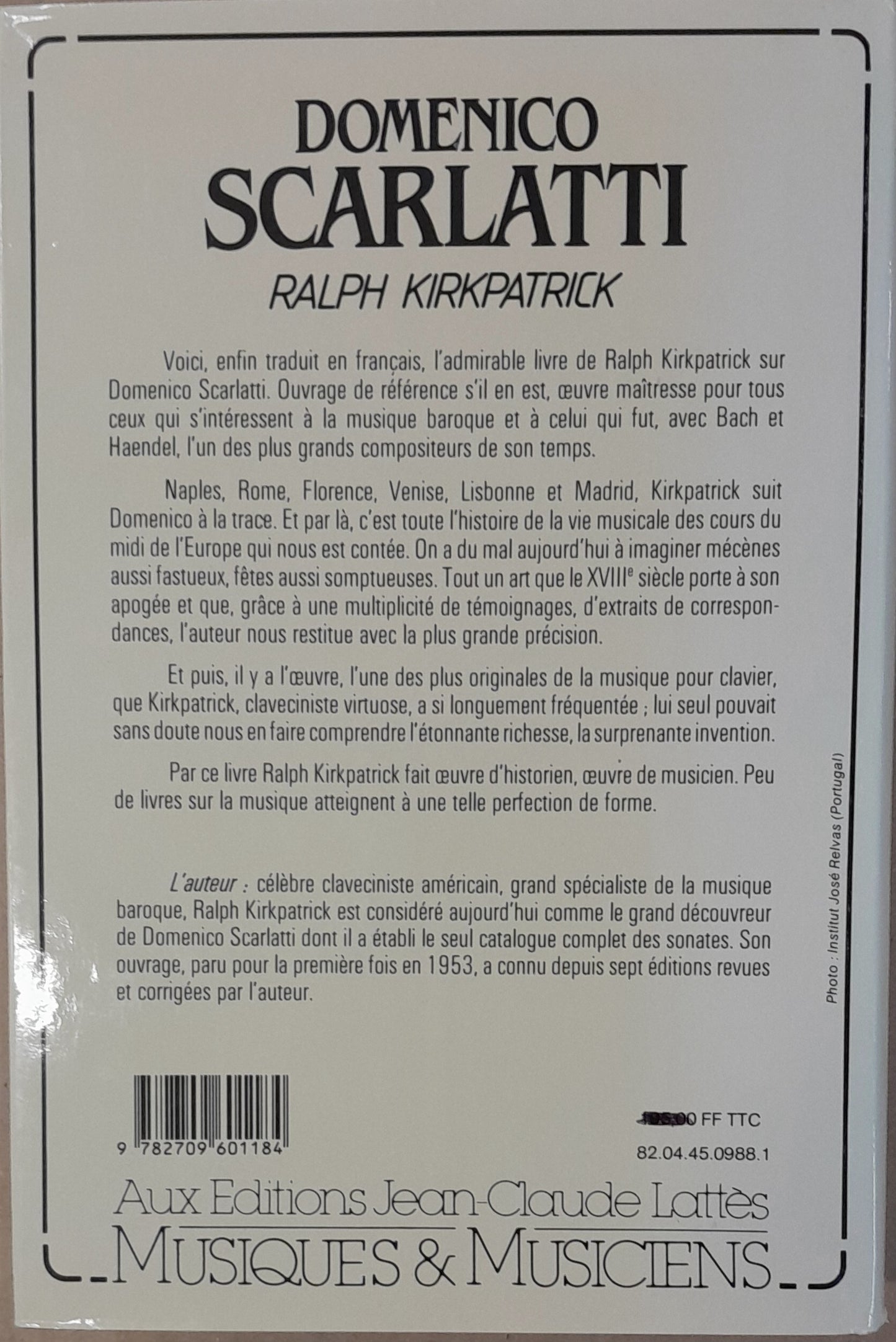 Domenico Scarlatti livre de Ralph Kirkpatrick