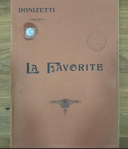 Donizetti La favorite, opéra en 4 actes réduction piano voix