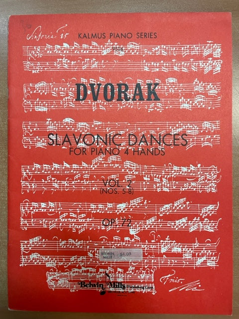 Anton Dvorak Slavonic dances volume 2 (n°5-8) opus 72 partition piano à 4 mains