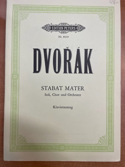 Anton Dvorak Stabat Mater choeur et réduction piano