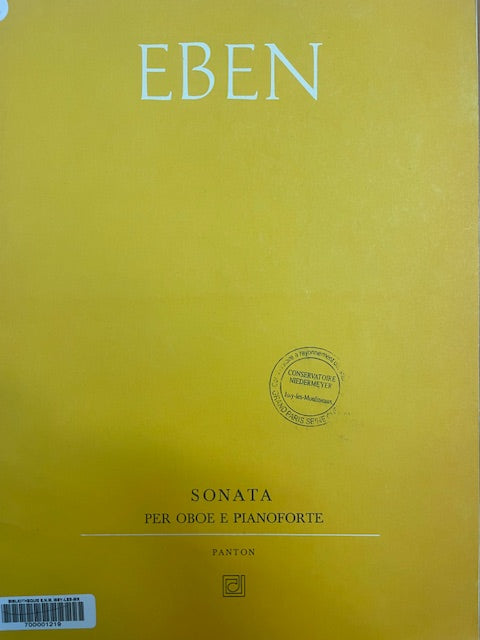 Eben Sonata pour hautbois et piano-3000 partitions, livres et vinyles d'occasion en vente sur notre site internet gastonmusicclub.fr Gaston Music Store