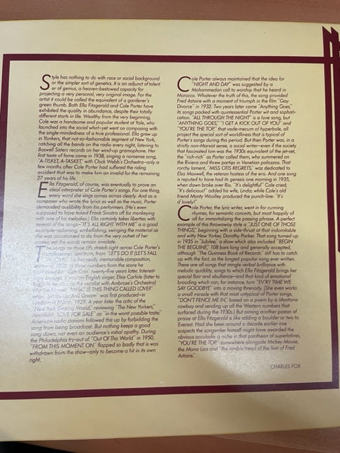 Vinyle Ella Fitzgerald sings (2 disques) The Cole Porter songbook - 3000 partitions, livres et vinyles d'occasion  en vente sur notre site internet gastonmusicclub.fr Gaston Music Store