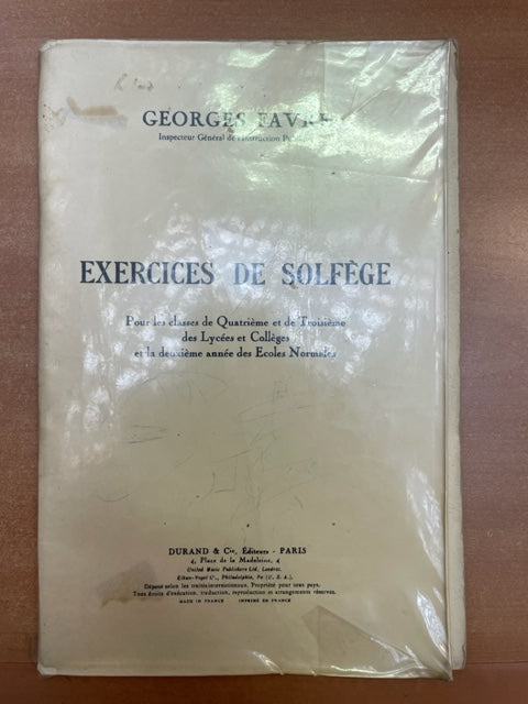 Georges Favre Exercices de solfège pour les classes de 4e et 3e- 3000 partitions, livres et vinyles d'occasion  en vente sur notre site internet gastonmusicclub.fr Gaston Music Store