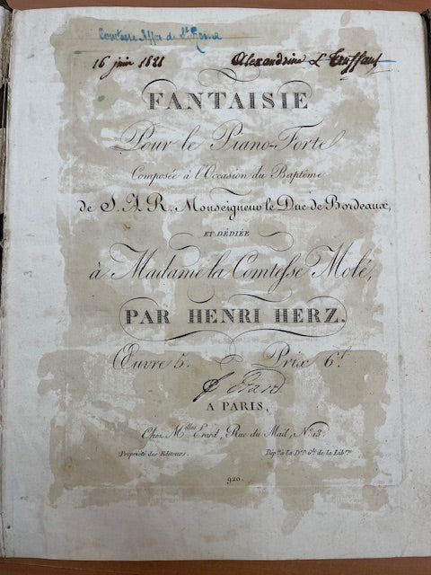 Oeuvres pour piano de Herz, Steibelt, Clement, Cramer réunies dans un volume relié-3000 partitions, livres et vinyles d'occasion en vente sur notre site internet gastonmusicclub.fr Gaston Music Store