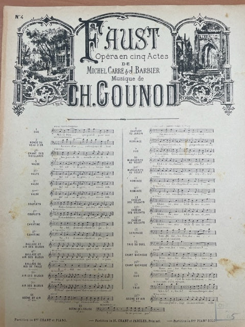 Charles Gounod Faust - extrait 4:  Couplets pour voix et piano