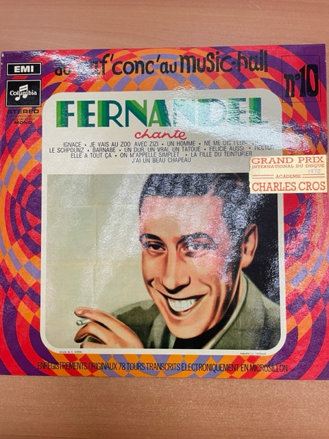 Vinyle Fernandel chante collection Du caf'conc' au music-hall n° 10-3000 partitions, livres et vinyles d'occasion en vente sur notre site internet gastonmusicclub.fr Gaston Music Store