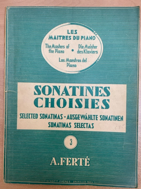 Armand Ferté Sonatines choisies volume 3 pour piano