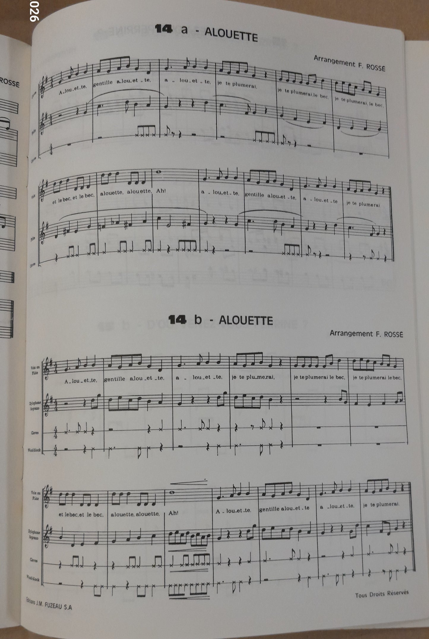 Folklore musical : adaptations faciles de 20 thèmes populaires partition de François Rossé