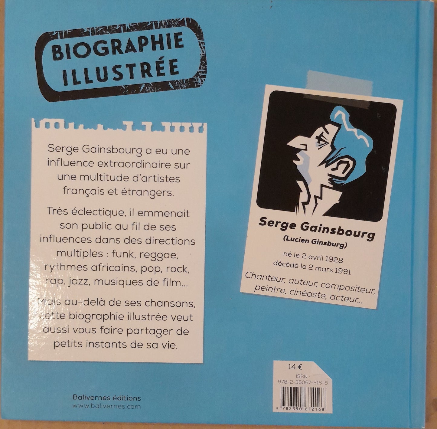 Gainsbourg - biographie dessinée livre de Pierre Crooks