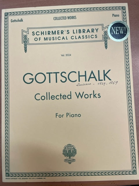 Gottschalk Collected works for piano- 3000 partitions, livres et vinyles d'occasion  en vente sur notre site internet gastonmusicclub.fr Gaston Music Store