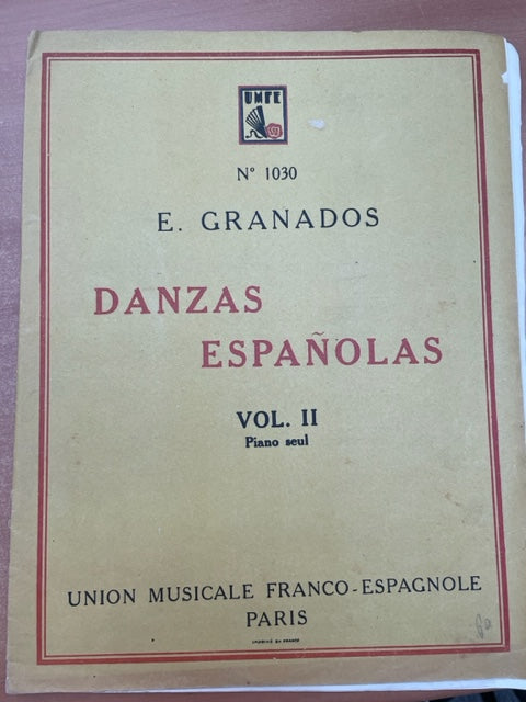 Enrique Granados Danzas españolas volume 2- 3000 partitions, livres et vinyles d'occasion  en vente sur notre site internet gastonmusicclub.fr Gaston Music Store