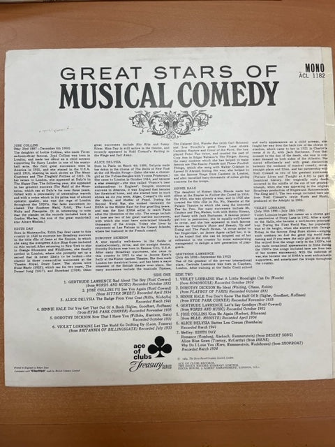 Vinyle Great stars of Musical Comedy-3000 partitions, livres et vinyles d'occasion en vente sur notre site internet gastonmusicclub.fr Gaston Music Store