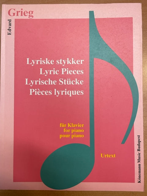 Edvard Grieg Pièces lyriques partition piano