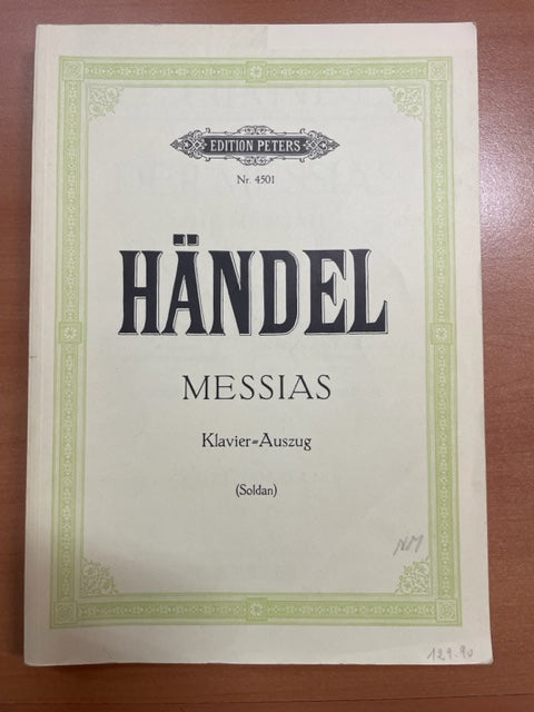 Händel Der Messias oratorio Choeur et piano