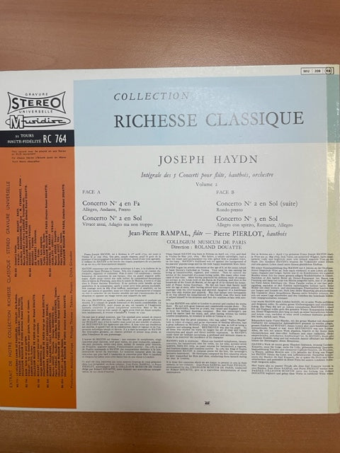 Joseph Haydn Intégrale des 5 concerti pour flûte, hautbois et orchestre volume 2