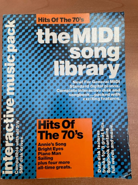 The MIDI song library, Hits of the 70s, arranged by Kenneth Baker- 3000 partitions, livres et vinyles d'occasion  en vente sur notre site internet gastonmusicclub.fr Gaston Music Store