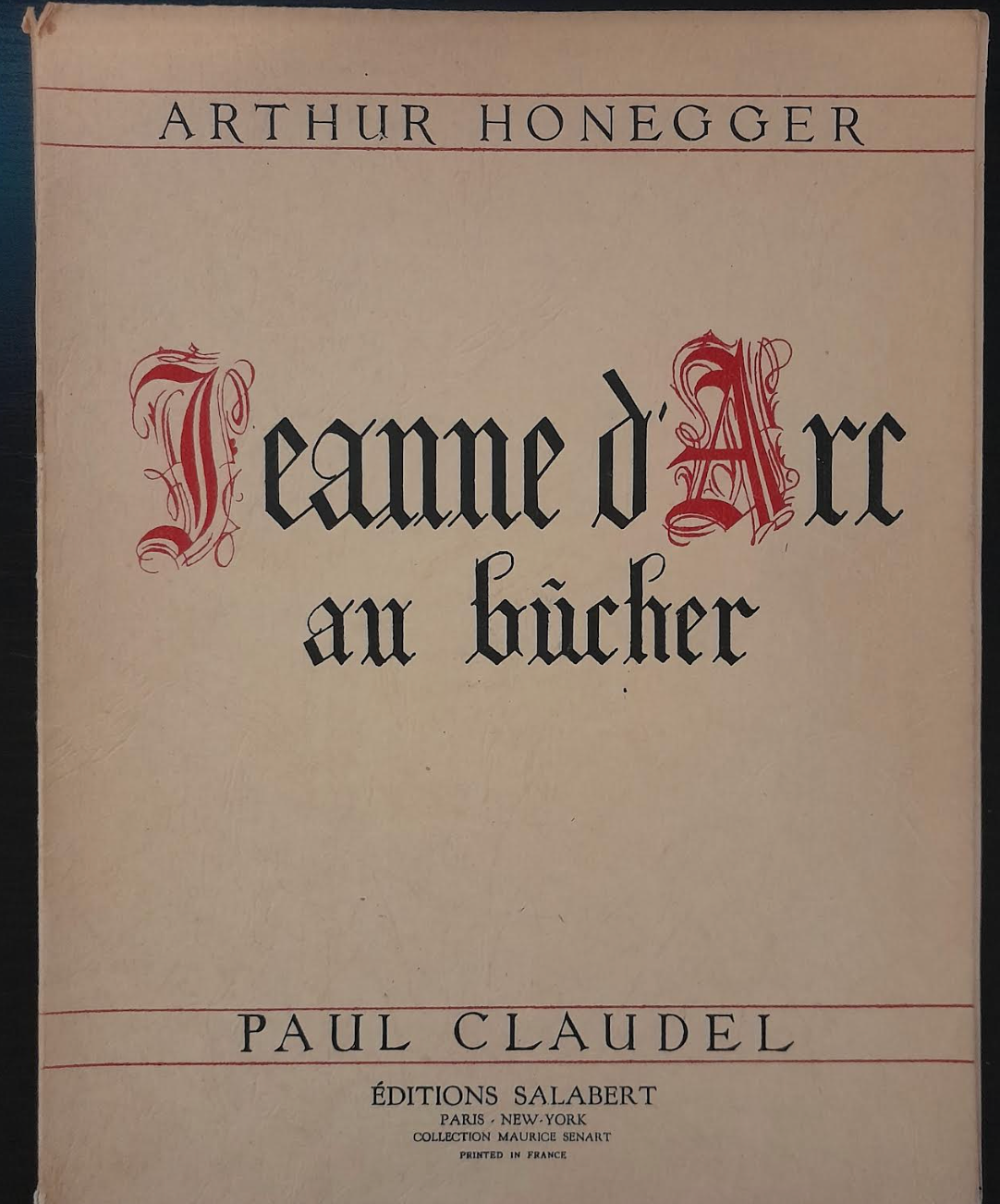 Arthur Honegger Jeanne d'Arc au bûcher réduction piano chant-3000 partitions, livres et vinyles d'occasion en vente sur notre site internet gastonmusicclub.fr Gaston Music Store