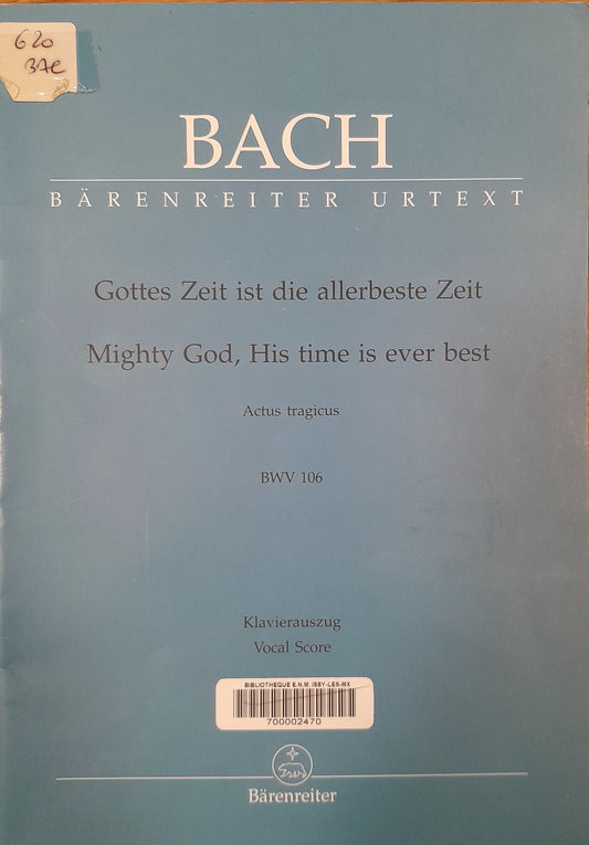 J.S Bach Cantate 106 Gottes Zeit Ist Die Allerbeste Zeit BWV 106 partition pour choeur et piano