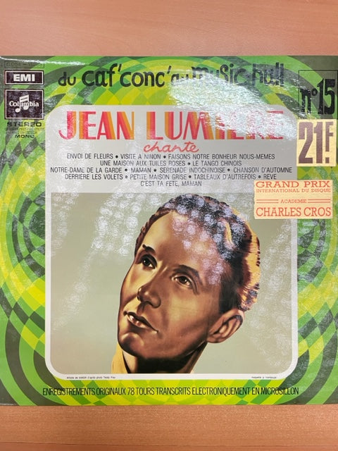 Vinyle Jean Lumière chante collection Du caf'conc' au Music-Hall n°15- 3000 partitions, livres et vinyles d'occasion en vente sur notre site internet gastonmusicclub.fr Gaston Music Store