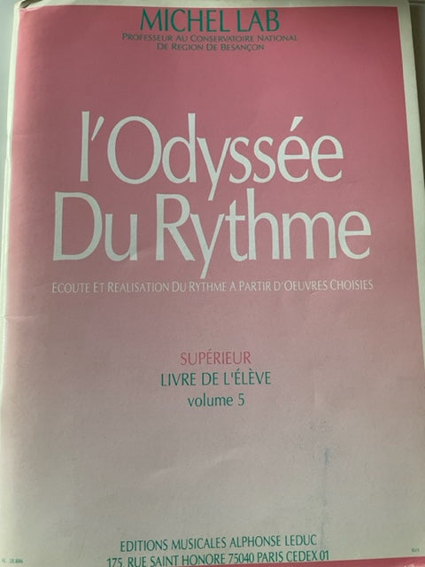 Michel Lab L'Odyssée du Rythme supérieur livre de l'élève volume 5-3000 partitions, livres et vinyles d'occasion en vente sur notre site internet gastonmusicclub.fr Gaston Music Store