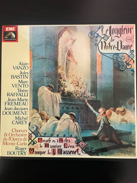 Vinyle Jules Massenet Le jongleur de Notre-Dame en 3 actes direction Roger Boutry