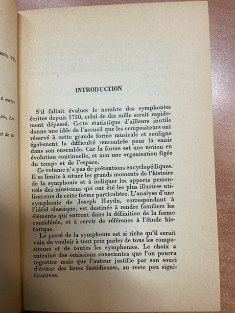 La symphonie livre de Rémy Jacobs- 3000 partitions, livres et vinyles d'occasion  en vente sur notre site internet gastonmusicclub.fr Gaston Music Store