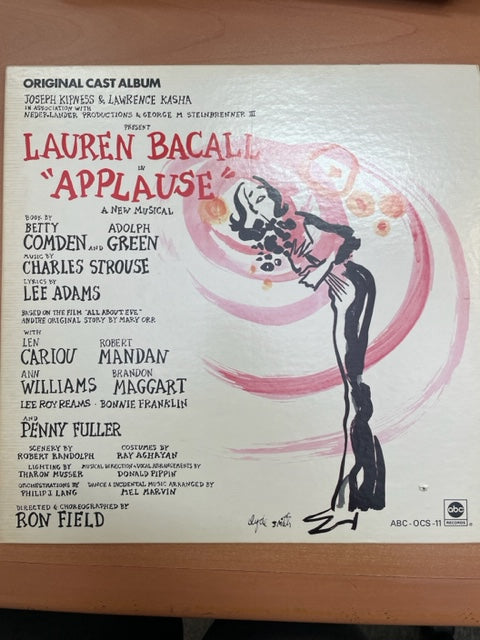 Vinyle Lauren Bacall Applause, a new musical-3000 partitions, livres et vinyles d'occasion en vente sur notre site internet gastonmusicclub.fr Gaston Music Store