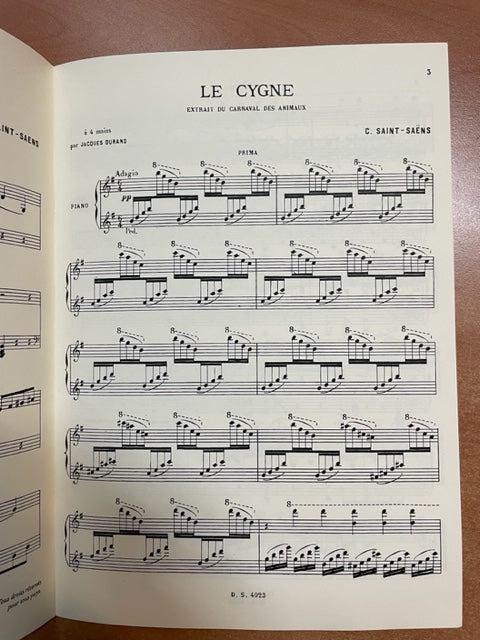 Camille Saint-Saëns Le Cygne, extrait du Carnaval des animaux pour piano à 4 mains